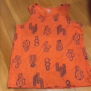 Cat & Jack Bright Orange Tank with Cactus Design
